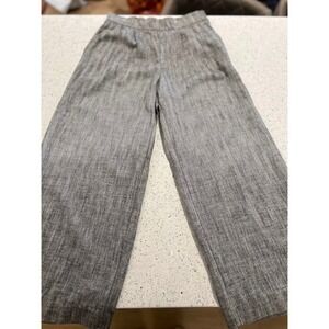 Rachel Comey Herringbone Wide Leg Pants Size 6 Linen Blend Cropped Trousers